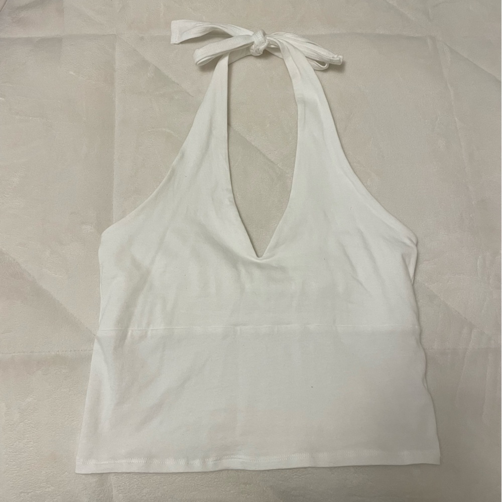 Hollister White Halter Top